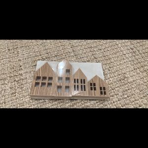 Set of 4 wooden houses Christmas decorations NEW